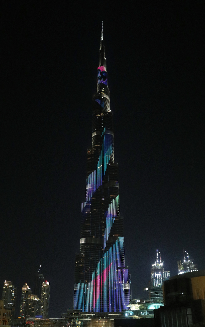 dubai design week LED facade murakami tangent design burj khalifa designboo