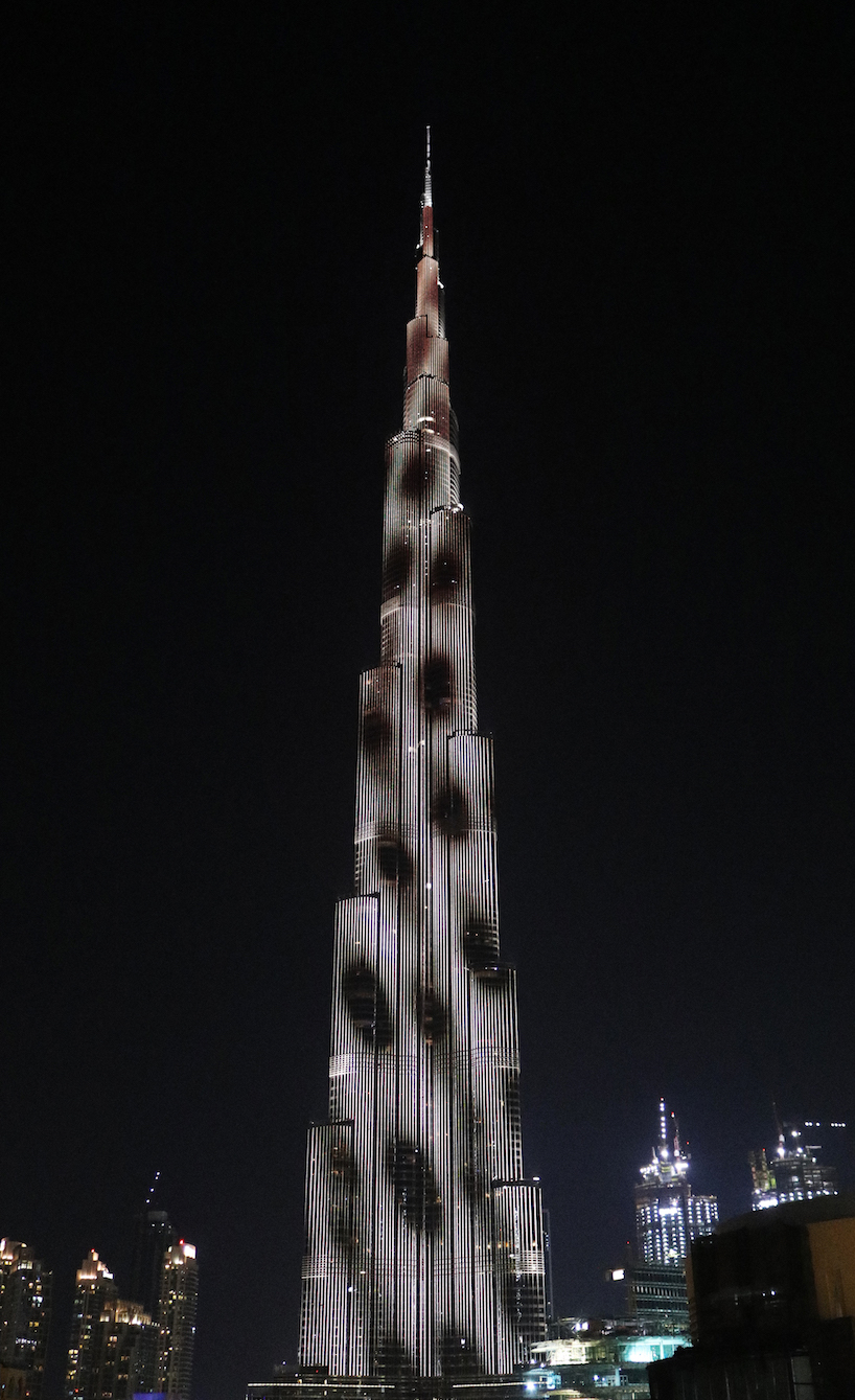 dubai design week LED facade murakami tangent design burj khalifa designboo