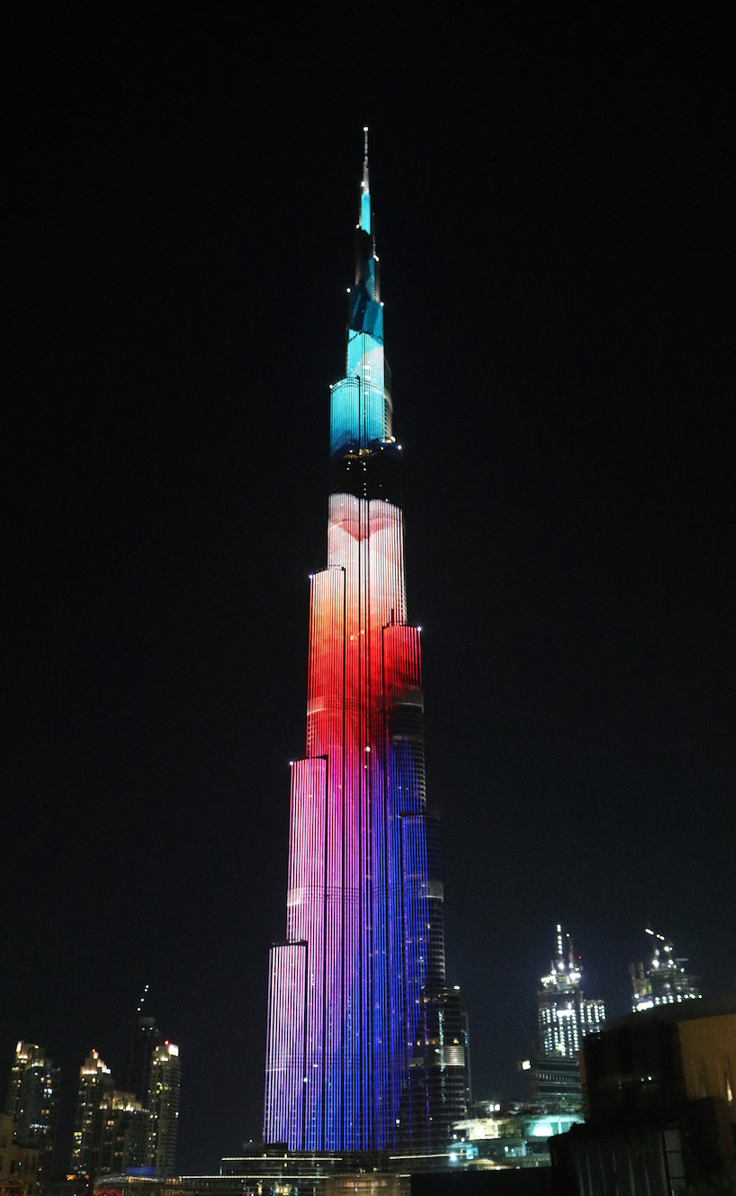 dubai design week LED facade murakami tangent design burj khalifa designboo