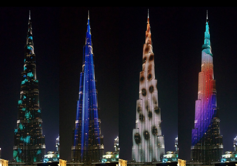dubai design week LED facade murakami tangent design burj khalifa designboo