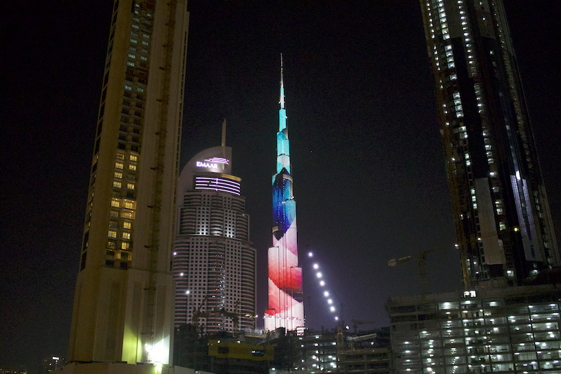 dubai design week LED facade murakami tangent design burj khalifa designboom 