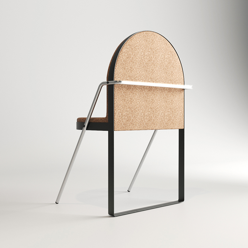 koloskov dmitry's cork-clad archair is the ideal match for office aesthetic - 2