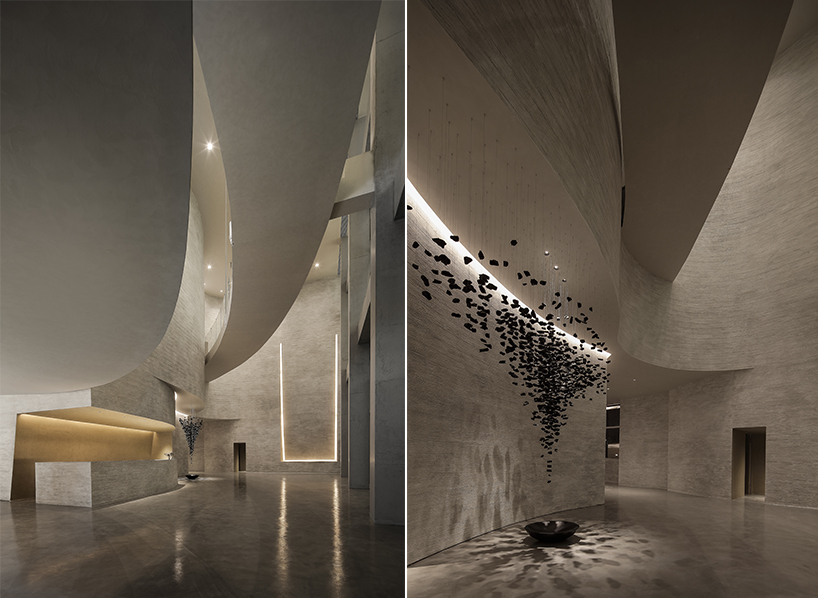 waterfrom design forms sweeping organic curves for art space in china