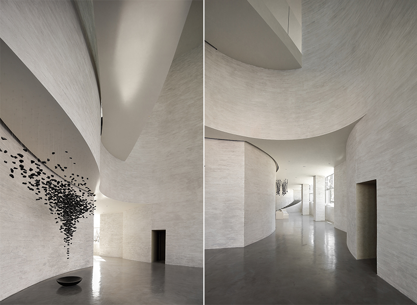 waterfrom design forms sweeping organic curves for art space in china