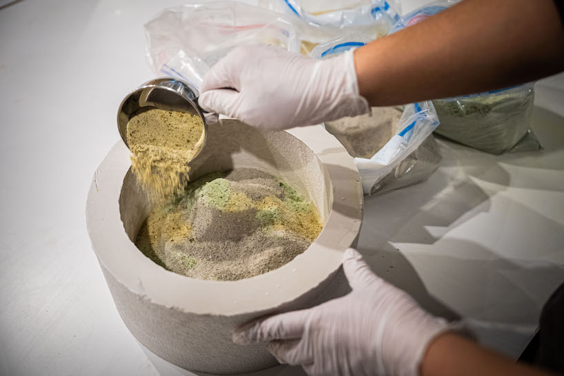 we+'s urban mining of tokyo landfills revives industrial waste as new composite materials