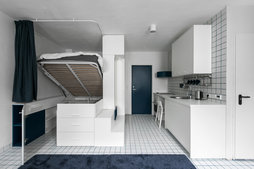 heima architects' 25 sq.m micro-apartments challenge the minimum needs for comfortable living
