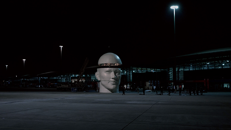 jody xiong clads interior of 12 meter-high head installation in thousands of prisms