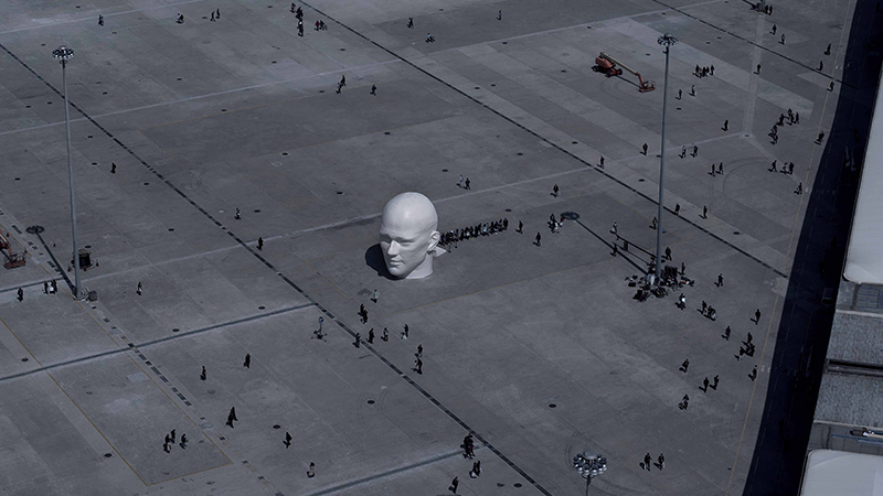 jody xiong clads interior of 12 meter-high head installation in thousands of prisms