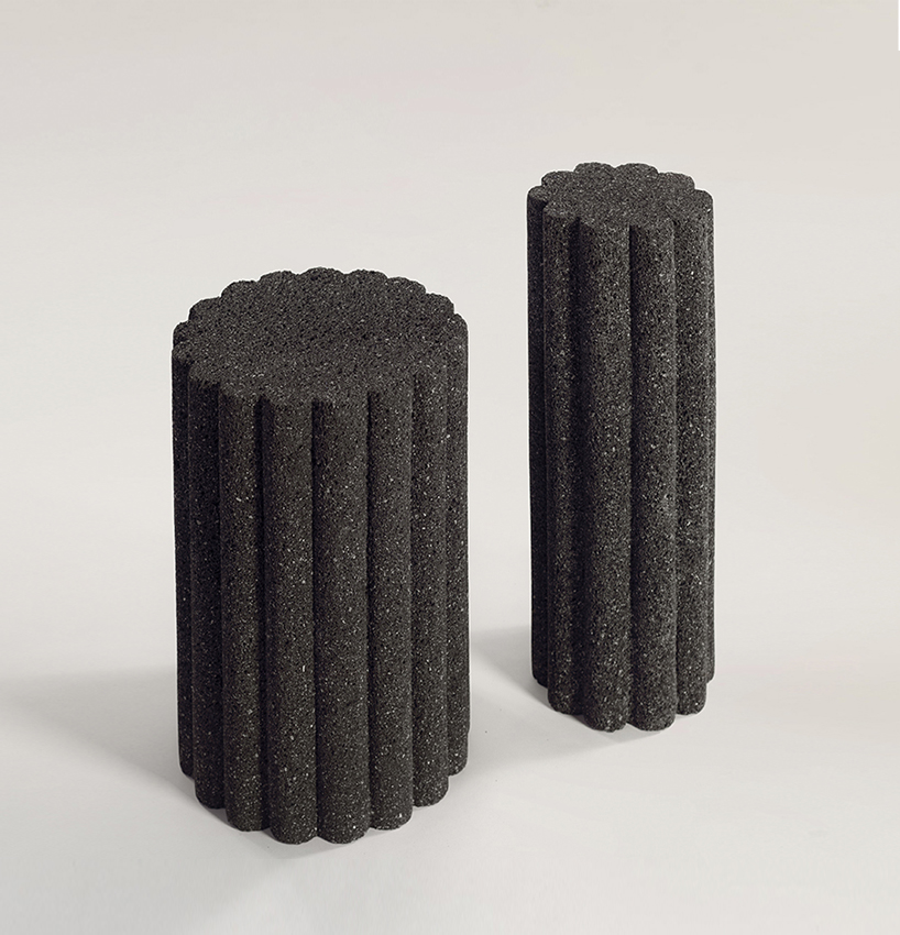 peca studio carves tables from volcanic rock for 'loto roca' collection designboom