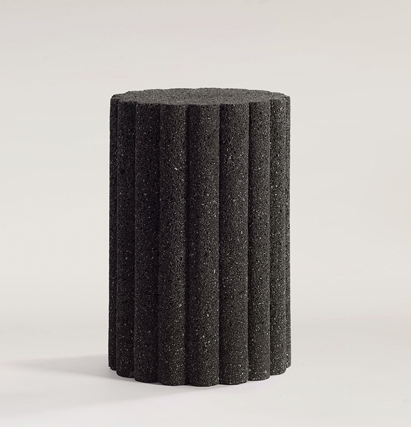 peca studio carves tables from volcanic rock for 'loto roca' collection designboom