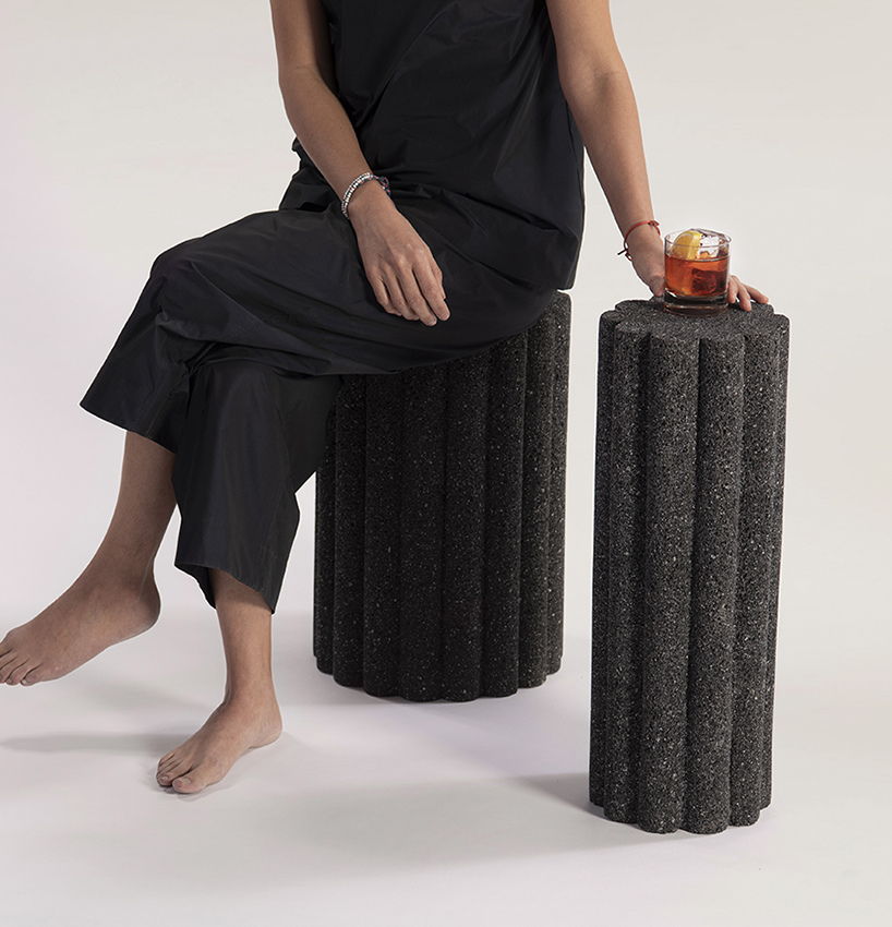 peca studio carves tables from volcanic rock for 'loto roca' collection designboom