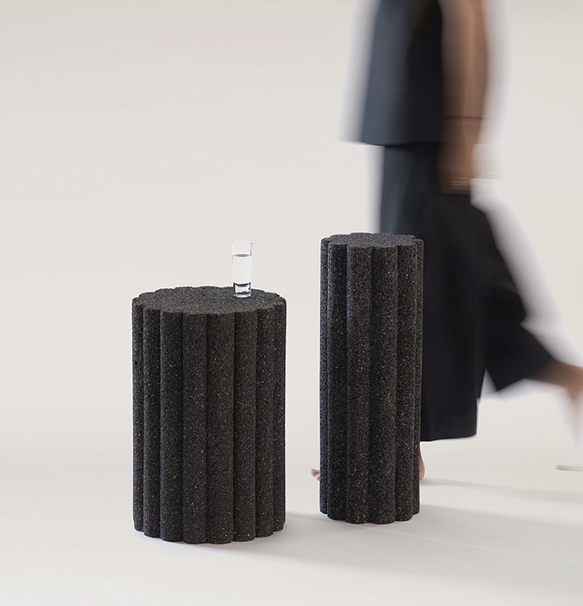 peca studio carves tables from volcanic rock for 'loto roca' collection designboom
