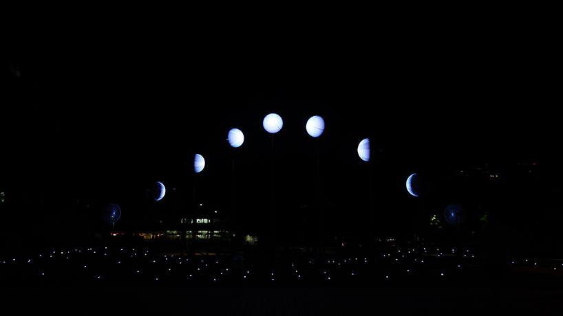 whyixd creates 9 rotating light installations in taiwan inspired by the moon's rotations