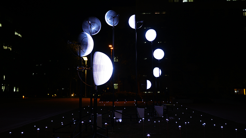 whyixd creates 9 rotating light installations in taiwan inspired by the moon's rotations