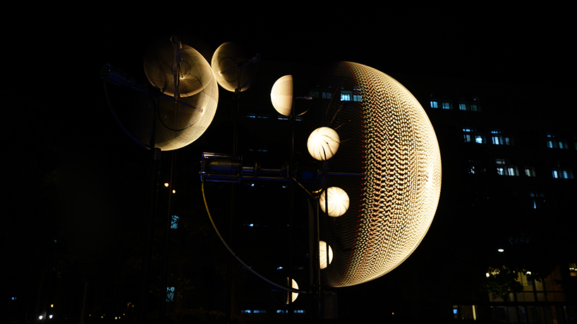 whyixd creates 9 rotating light installations in taiwan inspired by the moon's rotations