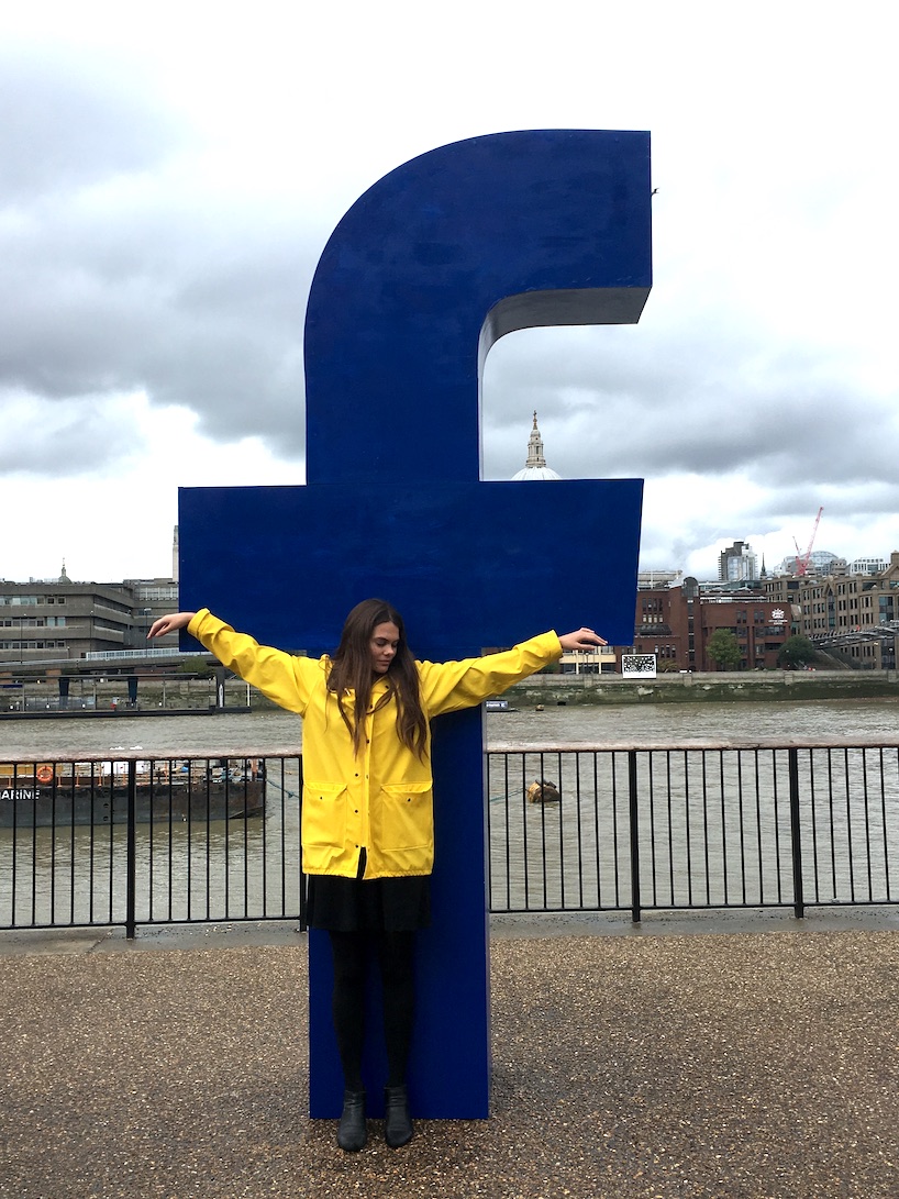 filipe vilas-boas carries the cross of social media around london's tate modern designboom