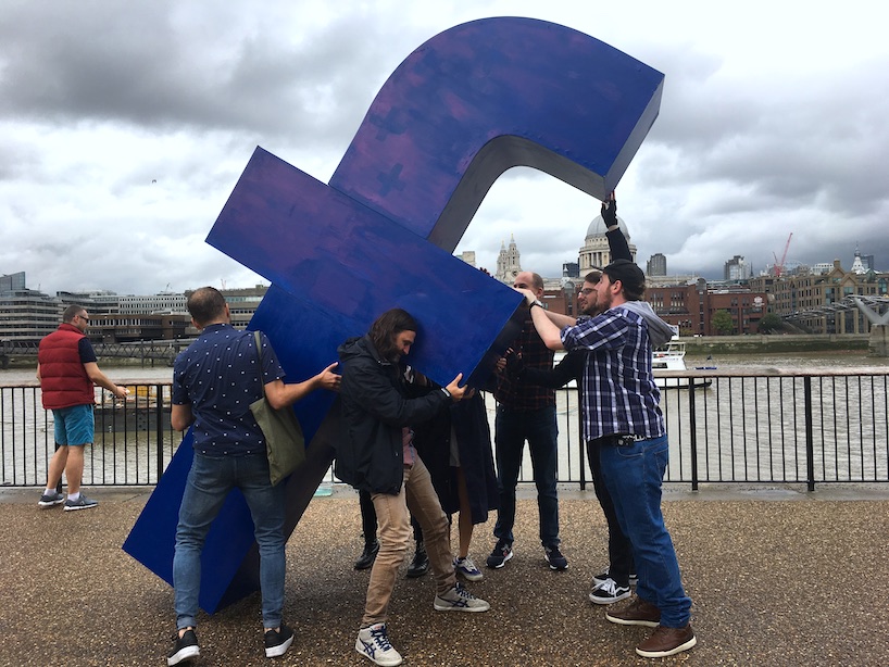 filipe vilas-boas carries the cross of social media around london's tate modern designboom
