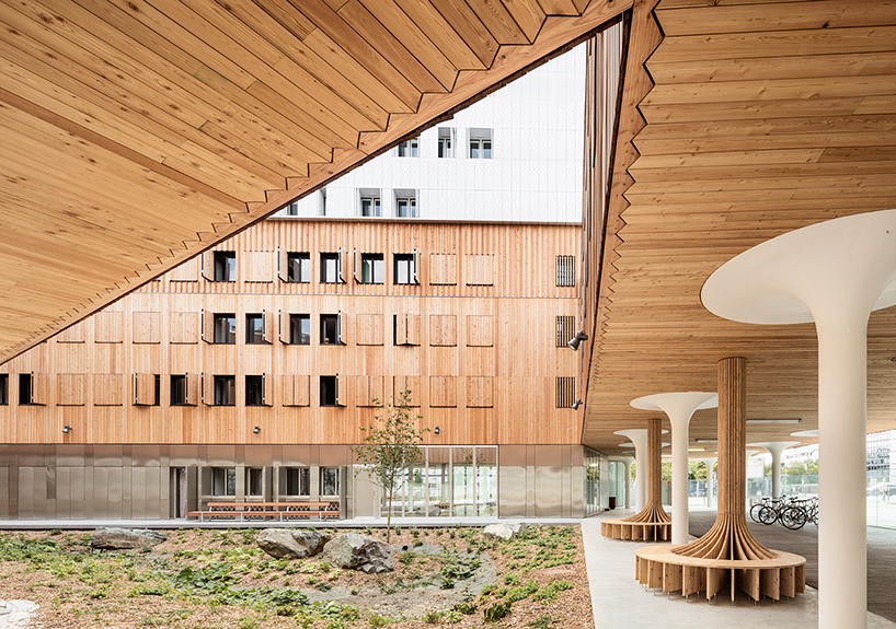 AAVP uses larchwood slats and aluminium sheets to clad student residence in paris designboom
