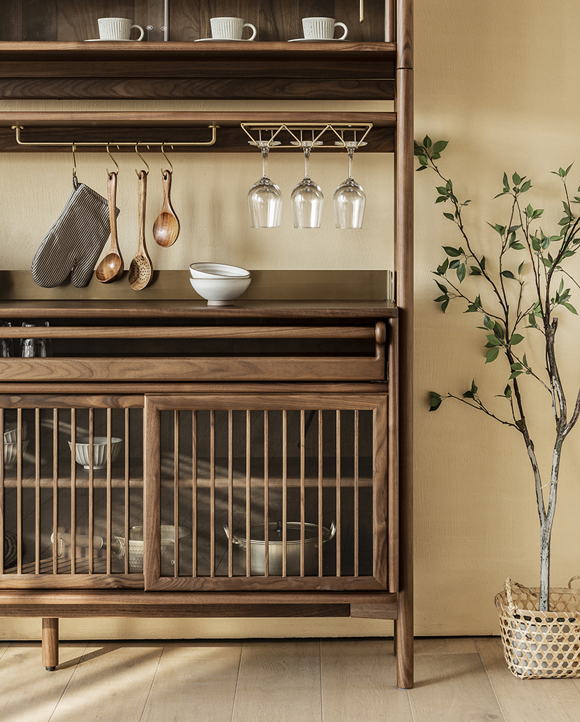 yen-hao, chu combines clean lines and solid wood to design the muzhi cupboard designboom