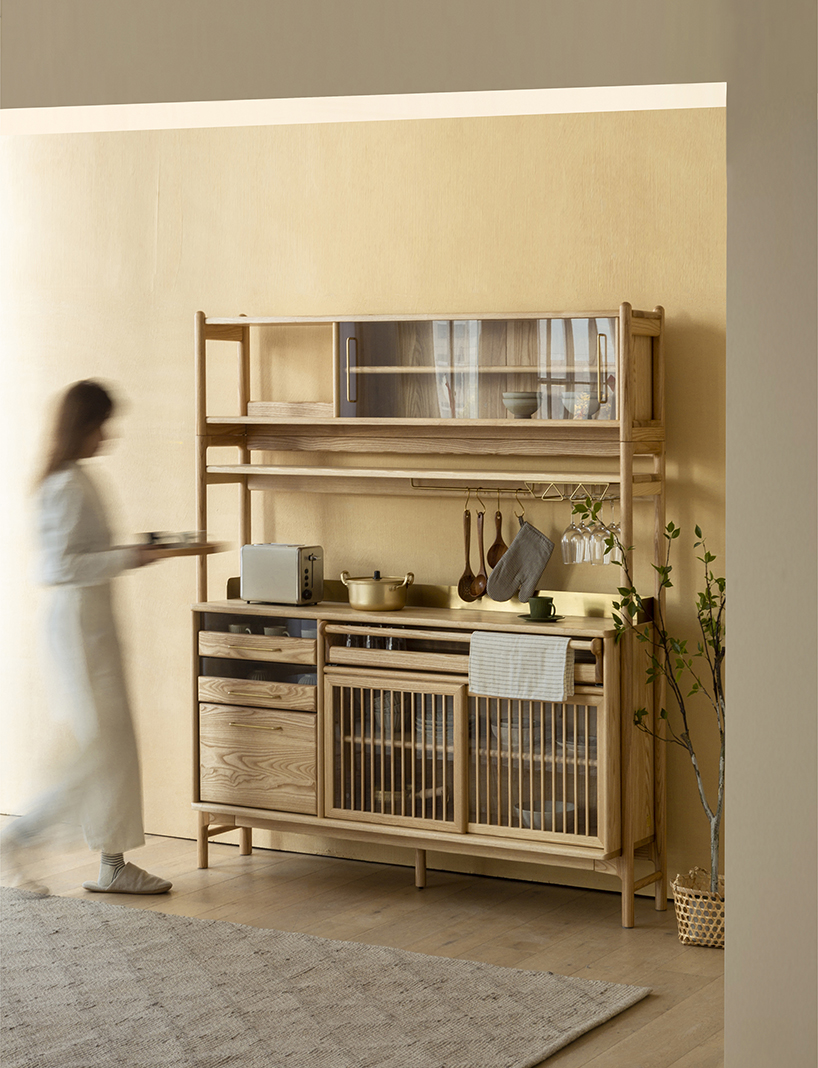 yen-hao, chu combines clean lines and solid wood to design the muzhi cupboard designboom