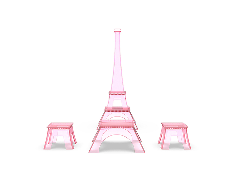 yongwook seong reimagines the eiffel tower as stackable furniture designboom
