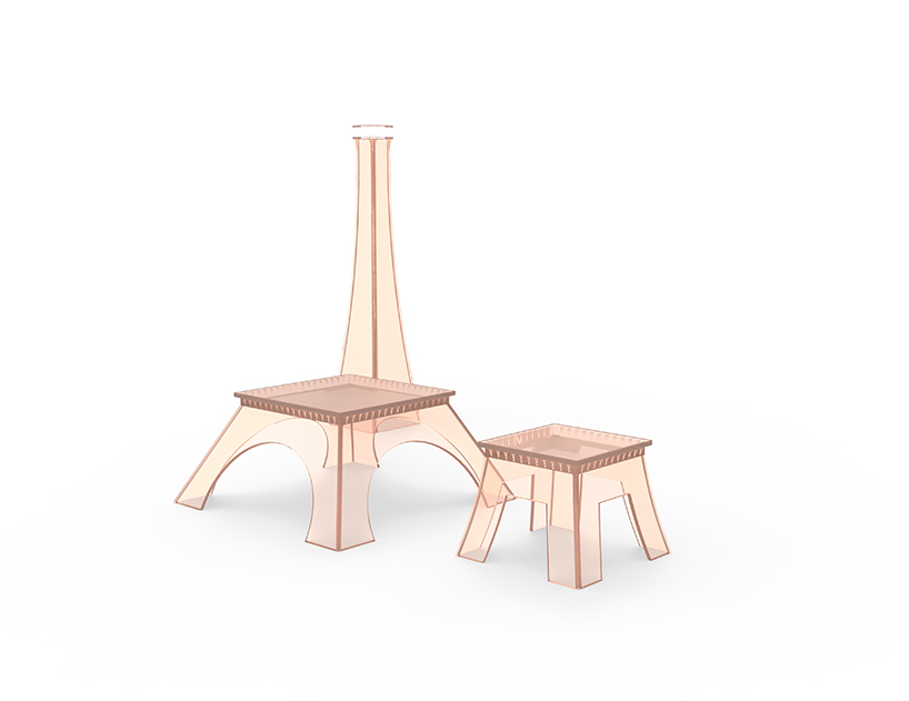 yongwook seong reimagines the eiffel tower as stackable furniture designboom