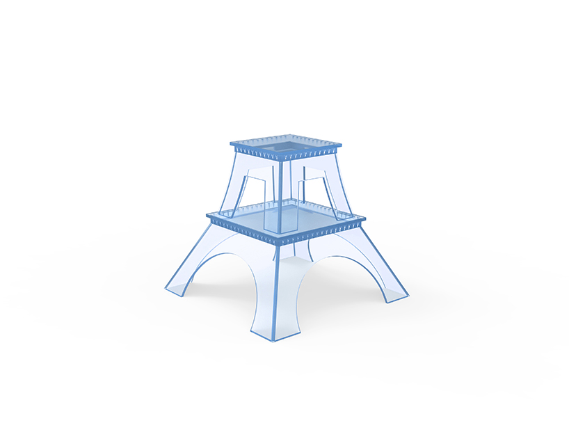yongwook seong reimagines the eiffel tower as stackable furniture designboom