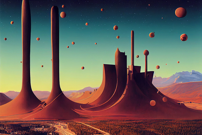 AI-generated sci-fi series by yongwook seong sees extraterrestrial architects transform the city of banff