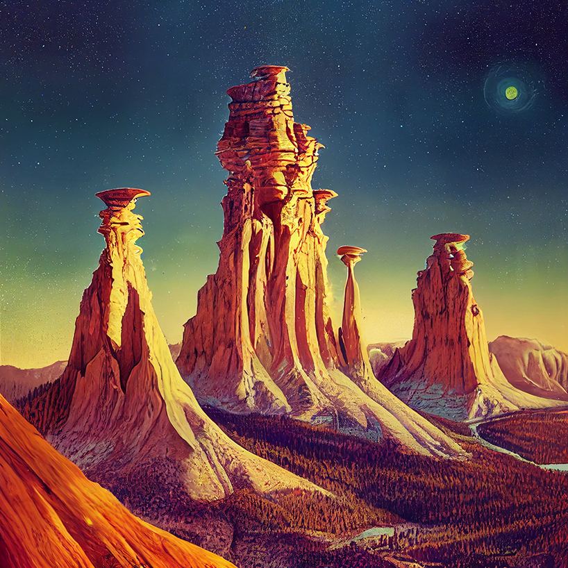 AI-generated sci-fi series by yongwook seong sees extraterrestrial architects transform the city of banff