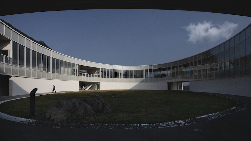 C+ architects builds an elliptical ring on the mountainside for LAB art museum in china designboom