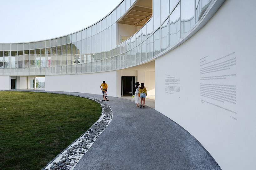 C+ architects builds an elliptical ring on the mountainside for LAB art museum in china designboom