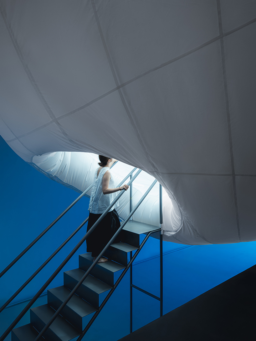 CPLUS' inflatable ellipsoid, matrix-space, cocoons visitors in warm embrace in beijing