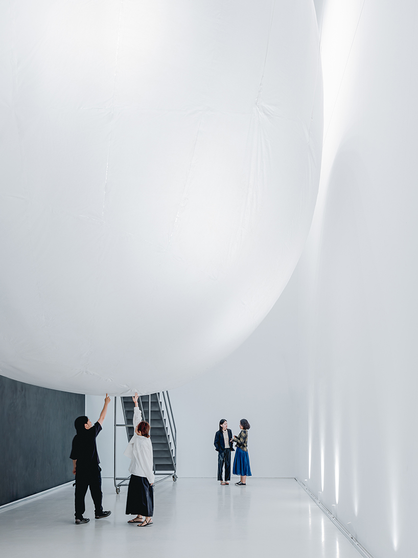 CPLUS' inflatable ellipsoid, matrix-space, cocoons visitors in warm embrace in beijing