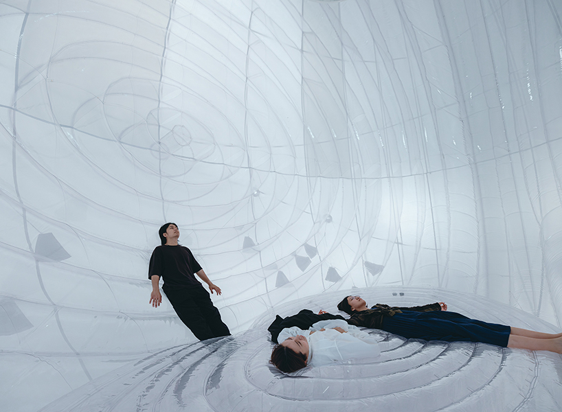 CPLUS' inflatable ellipsoid, matrix-space, cocoons visitors in warm embrace in beijing