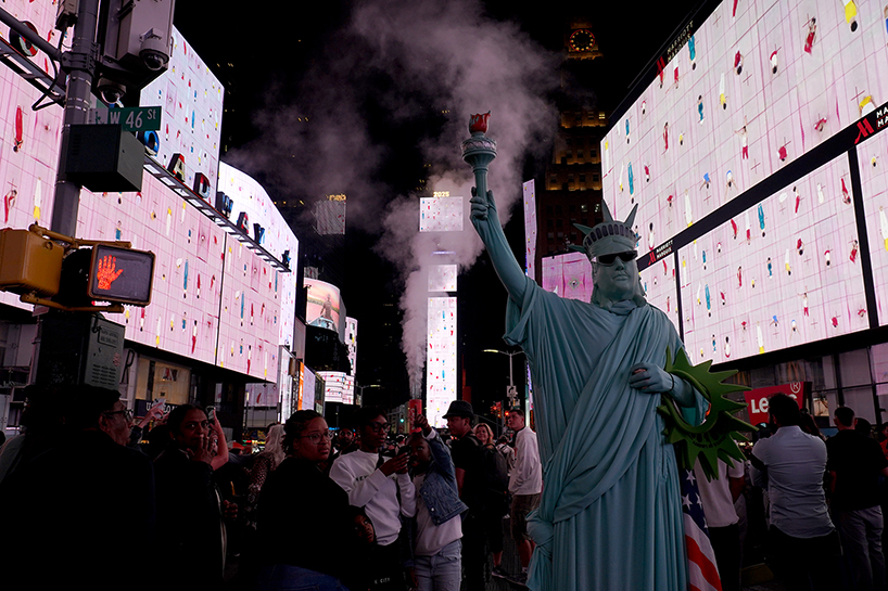 trampoline color exercise lights up times square 7