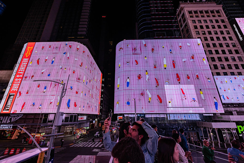 trampoline color exercise lights up times square 8