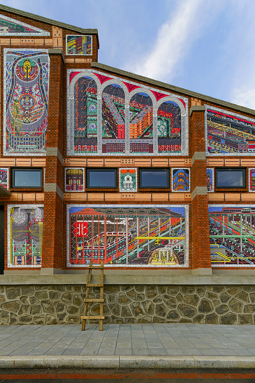 drawing architecture studio uplifts chinese warehouse with renaissance-basilica-like mural