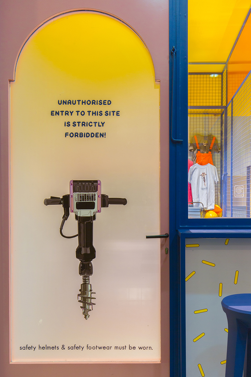 spoild bright color contrasts + graphic lettering realize ice cream store by studiomateriality in greece