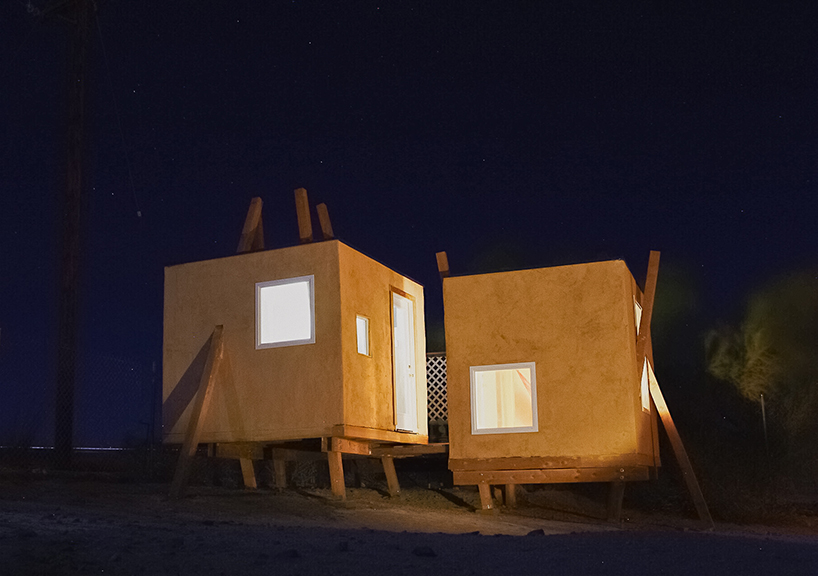 a forest of columns suspends the kerplunk house over the californian desert, by i stiffen thee