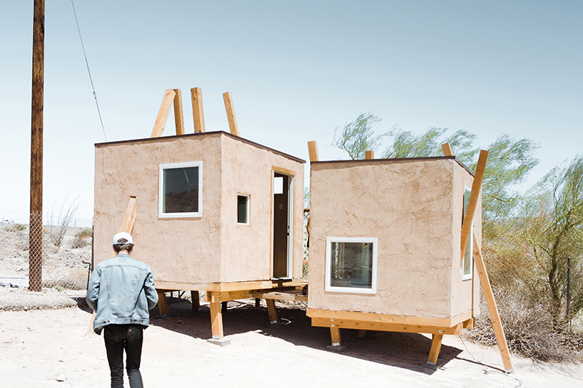 a forest of columns suspends the kerplunk house over the californian desert, by i stiffen thee