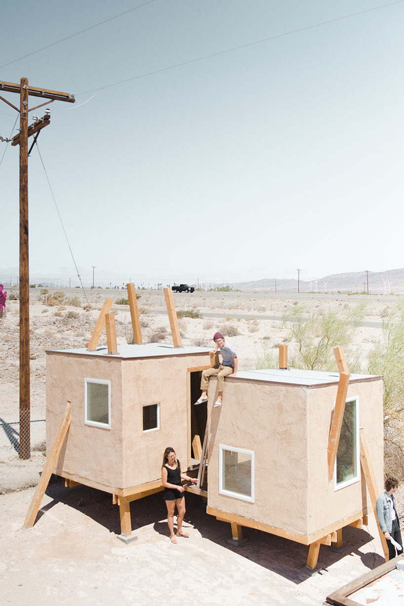 a forest of columns suspends the kerplunk house over the californian desert, by i stiffen thee