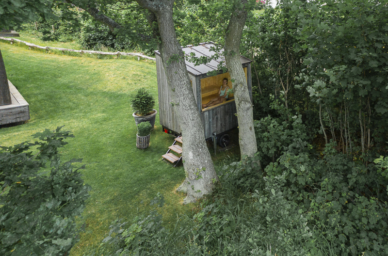 native narrative designs premium oak clad mobile sauna on the danish coast for scandinavian sauna 2