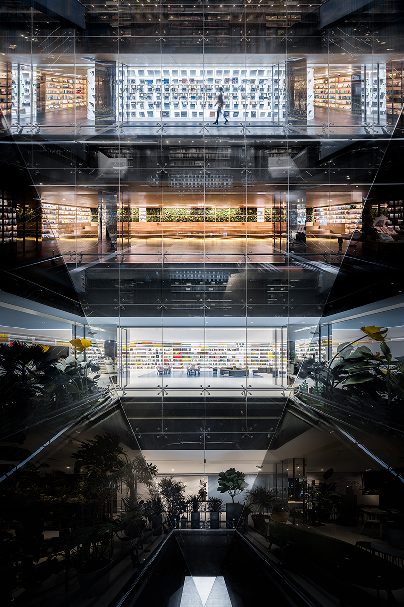 perforated aluminum plates clad wutopia lab's foreign language bookstore in china designboom