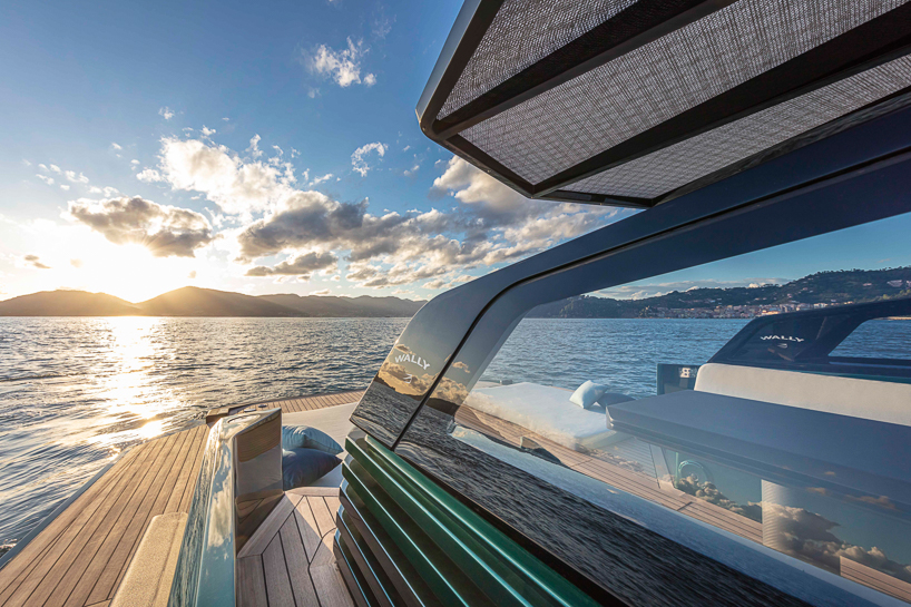 wally unveils a 43ft tender with a center cockpit for increased protection designboom