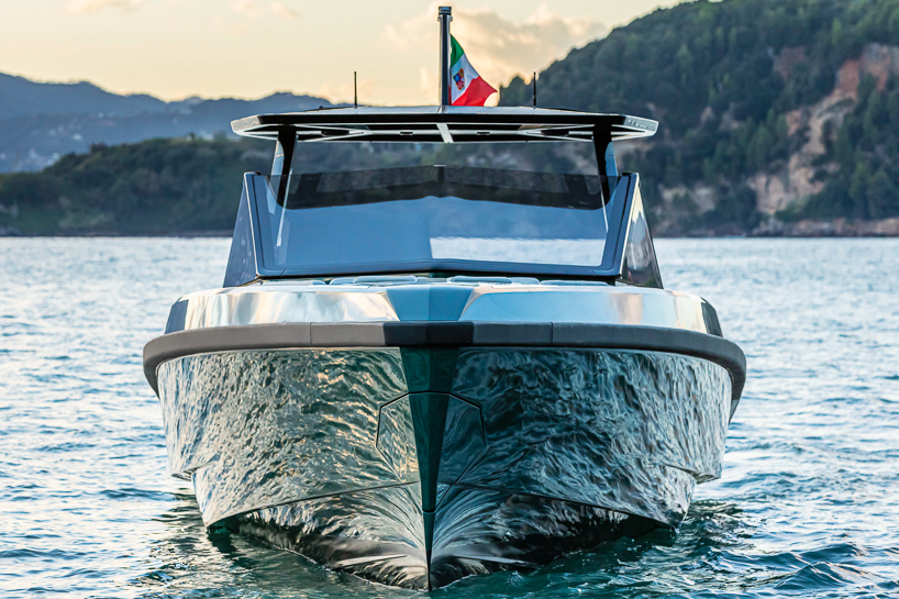 wally unveils a 43ft tender with a center cockpit for increased protection designboom
