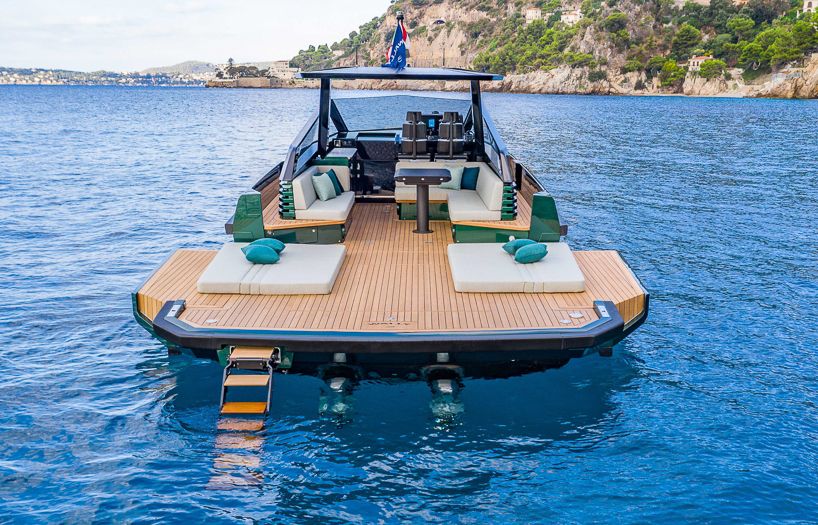 wally unveils a 43ft tender with a center cockpit for increased protection designboom
