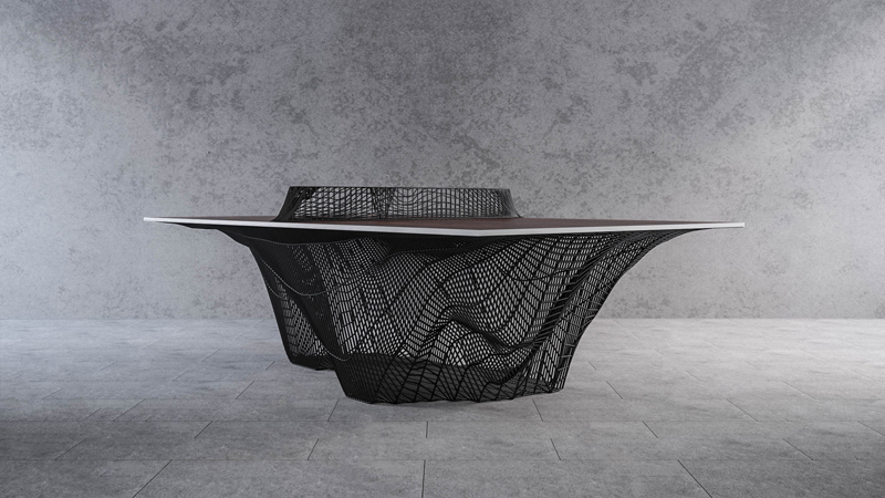 stelios mousarris uses google earth to 3D print a mountain shaped ping pong table designboom