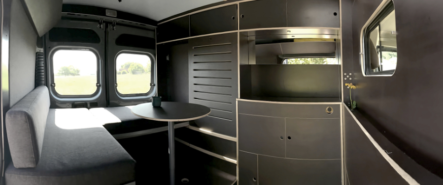 michael hilgers' minimalist campervan is designed as a multifunctional travel tool