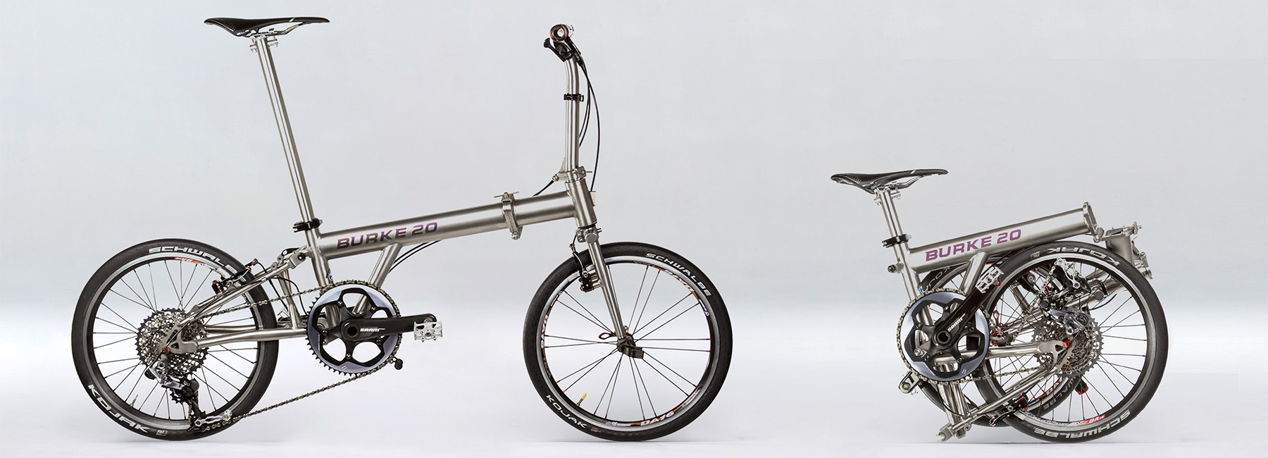 burke 20 is a titanium folding bike that fits into your suitcase within seconds