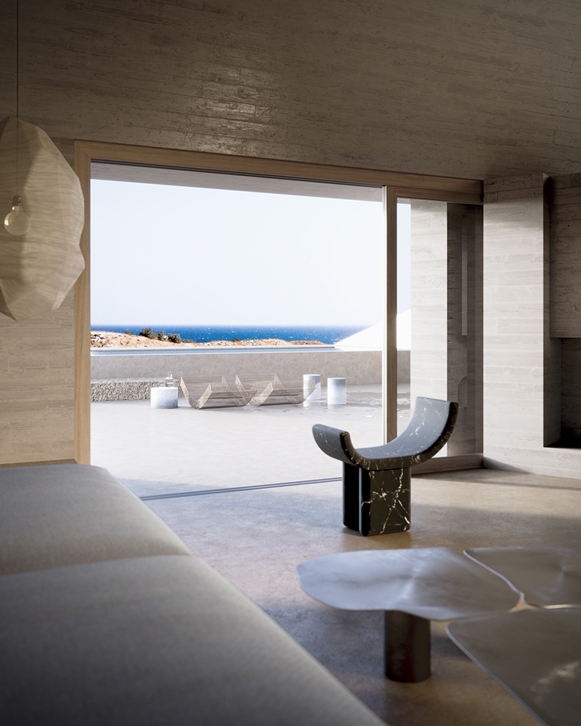 kapsimalis architects envisions two houses carved from rock in santorini designboom